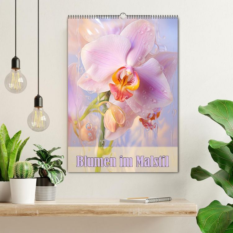 Produktbild: Blumen im Malstil (Wandkalender 2026 DIN A2 hoch), CALVENDO Monatskalender