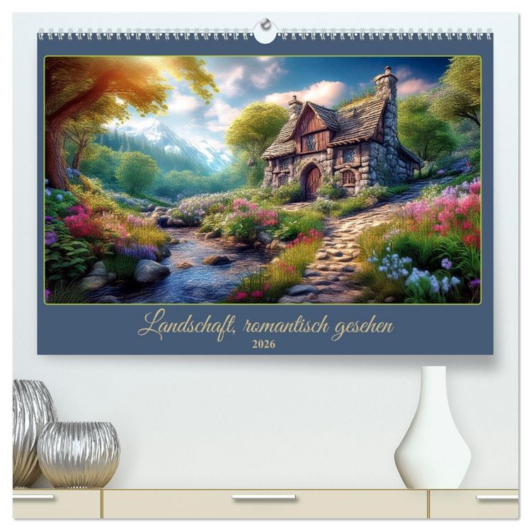 Produktbild: Landschaft romantisch gesehen (hochwertiger Premium Wandkalender 2026 DIN A2 quer), Kunstdruck in Hochglanz