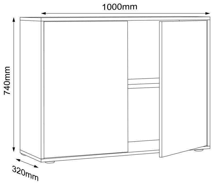 Produktbild: B&uuml;roschrank Aktenschrank Sideboard Salia 2fach