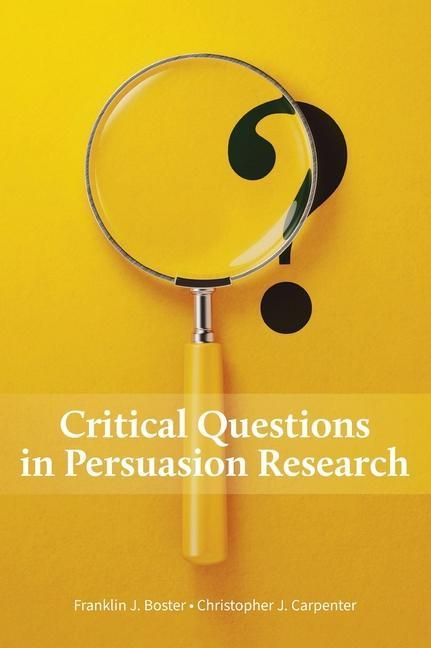Produktbild: Critical Questions in Persuasion Research