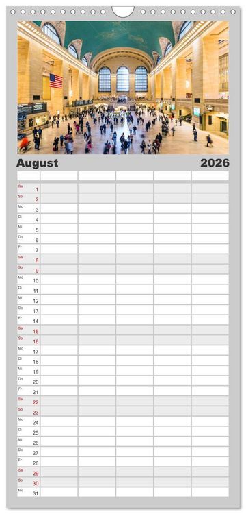 Produktbild: Familienplaner 2026 - New York City - Atemberaubende Ansichten mit 5 Spalten (Wandkalender, 21 x 45 cm) CALVENDO