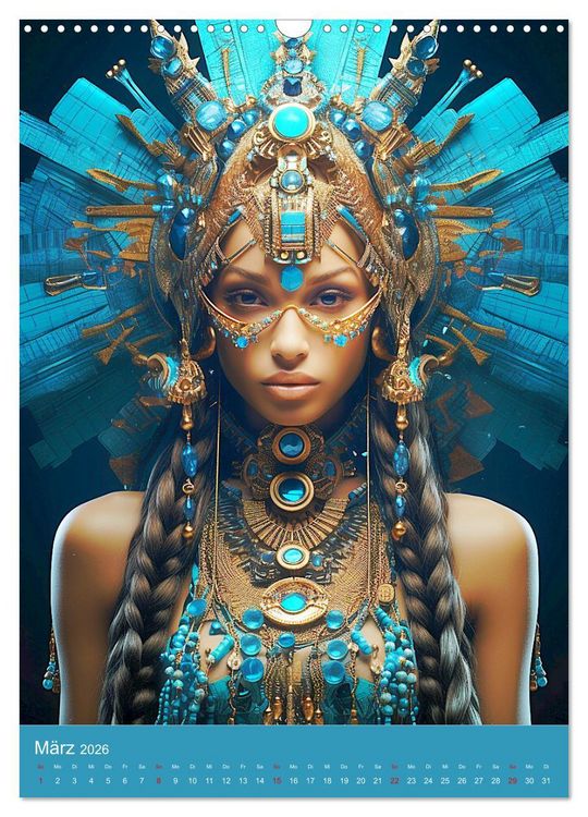 Produktbild: Antike Priesterinnen. Kunstvolle Fantasy-Portraits (Wandkalender 2026 DIN A3 hoch), CALVENDO Monatskalender