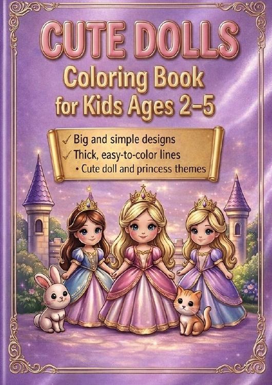 Produktbild: Cute Dolls &ndash; Coloring Book for Kids Ages 2&ndash;5
