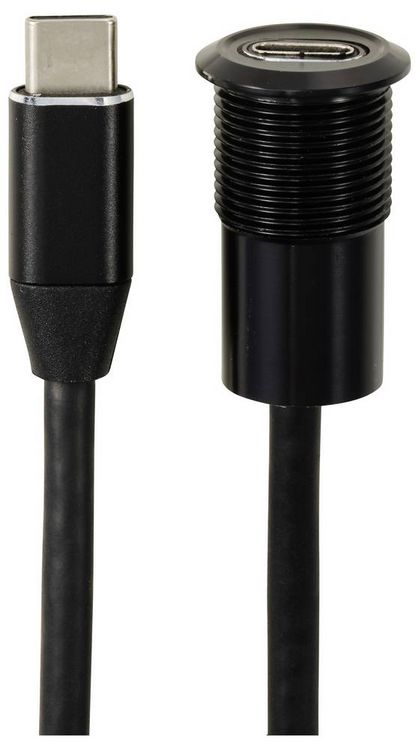 Produktbild: TRU COMPONENTS USB-C&reg; (3.1) Buchse/Stecker 1m Kabel schwarz TC-13376328 Inhalt: 1St.