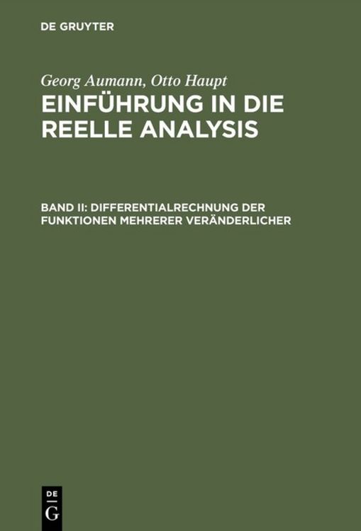Produktbild: Differentialrechnung der Funktionen mehrerer Ver&auml;nderlicher