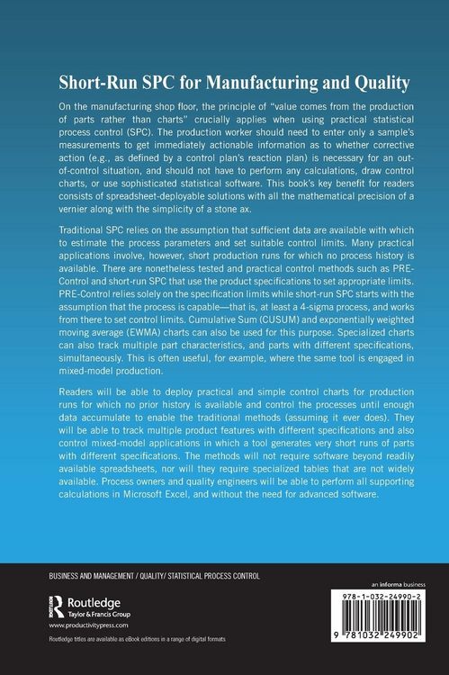 Produktbild: Short-Run SPC for Manufacturing and Quality Professionals