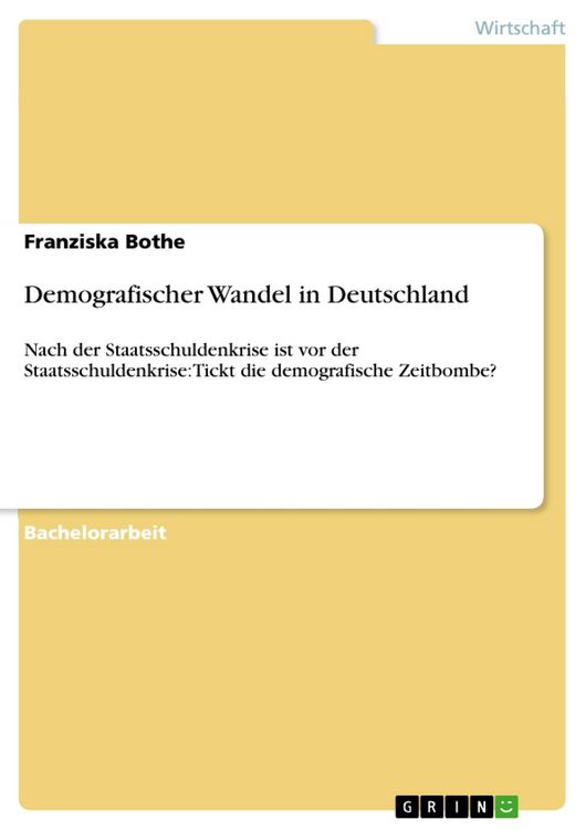 Produktbild: Demografischer Wandel in Deutschland