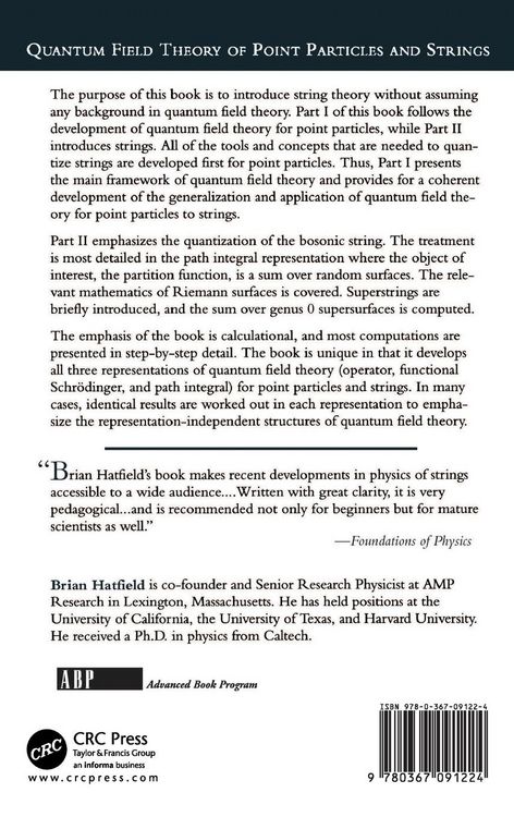 Produktbild: Quantum Field Theory Of Point Particles And Strings