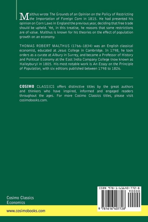 Produktbild: The Grounds of an Opinion on the Policy of Restricting the Importation of Foreign Corn Intended as an Appendix to Observations on the Corn Laws
