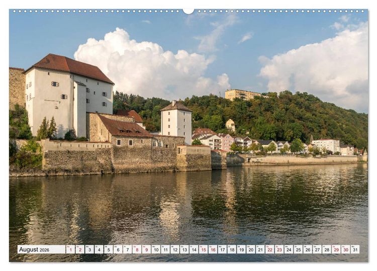Produktbild: Drei Fl&uuml;sse Stadt Passau (hochwertiger Premium Wandkalender 2026 DIN A2 quer), Kunstdruck in Hochglanz
