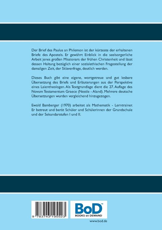 Produktbild: Der Brief des Paulus an Philemon