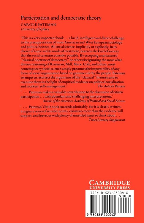 Produktbild: Participation and Democratic Theory