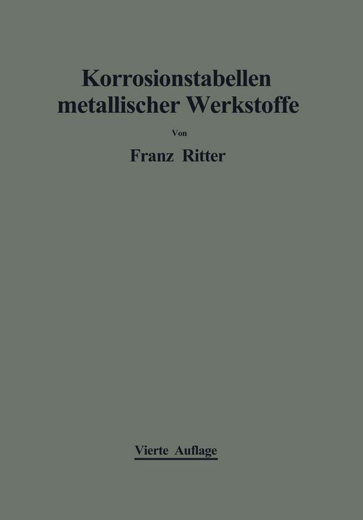 Produktbild: Korrosionstabellen metallischer Werkstoffe