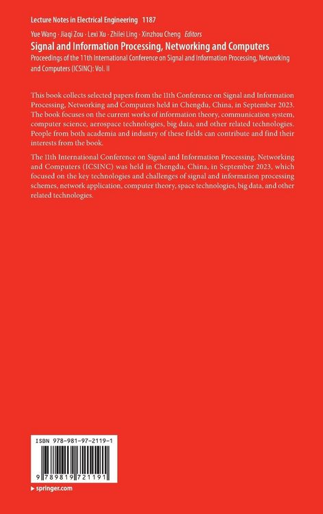 Produktbild: Signal and Information Processing, Networking and Computers