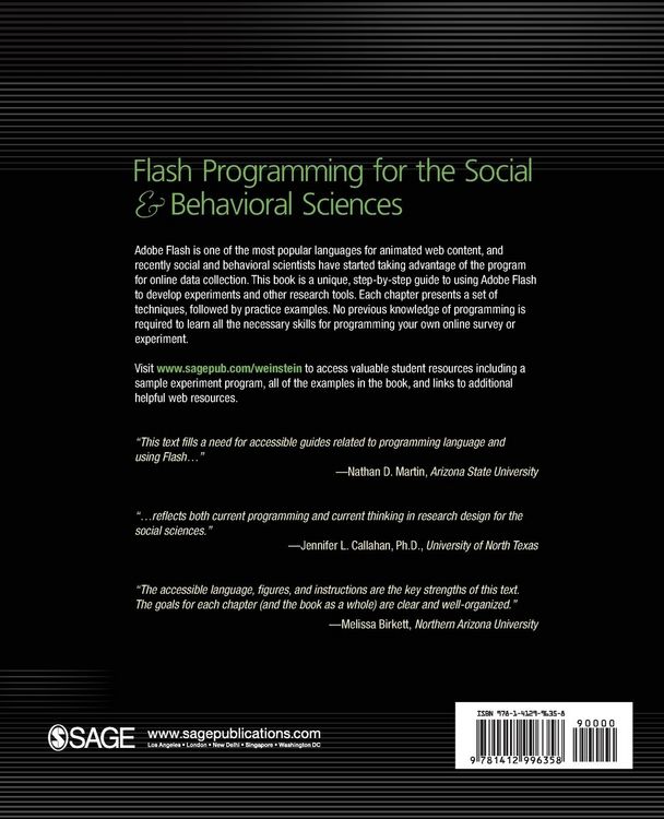 Produktbild: Flash Programming for the Social & Behavioral Sciences