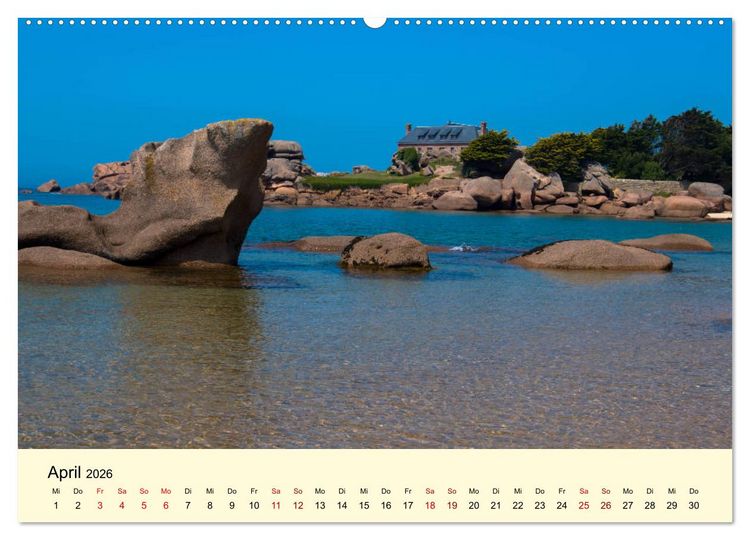Produktbild: Einzigartige C&ocirc;te Granit Rose (Wandkalender 2026 DIN A2 quer), CALVENDO Monatskalender