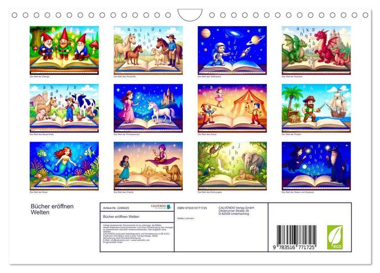 Produktbild: B&uuml;cher er&ouml;ffnen Welten (Wandkalender 2027 DIN A4 quer), CALVENDO Monatskalender
