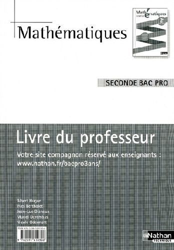 Produktbild: Mathematiques ; 2nde Bac Pro ; Livre Du Professeur