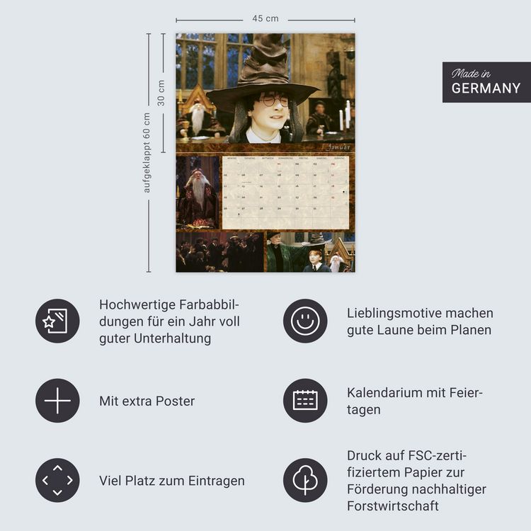 Produktbild: Harry Potter Broschur XL Kalender 2026
