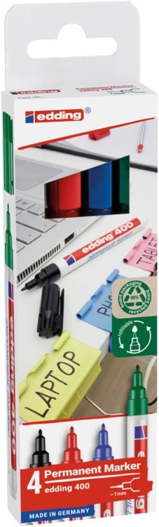 Produktbild: Edding 4-400-4-2 Permanentmarker wasserfest: Ja