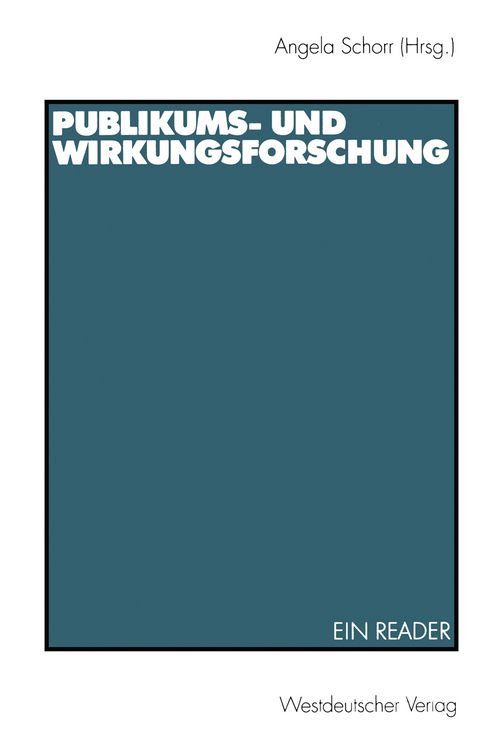 Produktbild: Publikums- und Wirkungsforschung