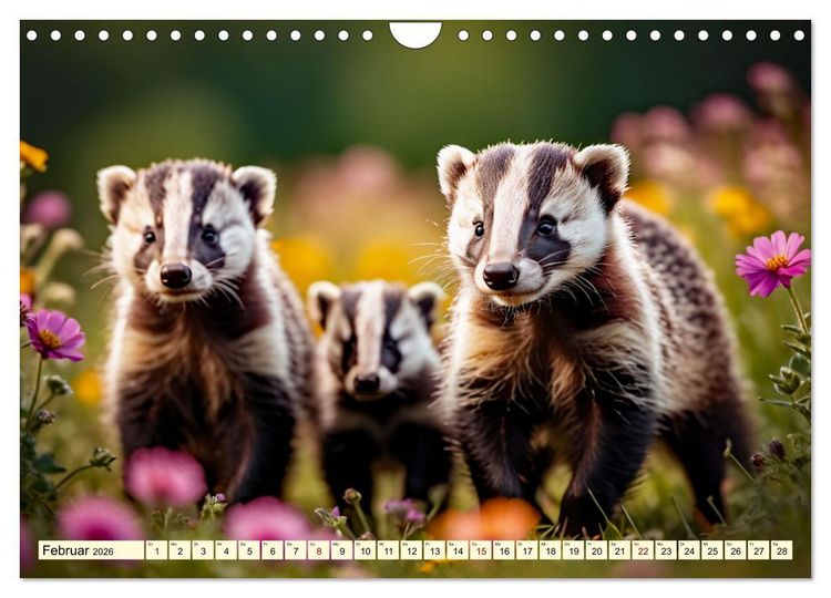 Produktbild: Die Familie der Marder (Wandkalender 2026 DIN A4 quer), CALVENDO Monatskalender