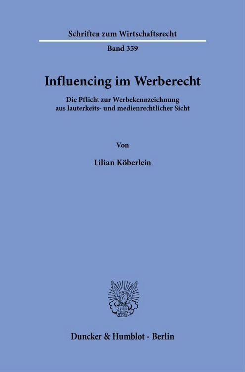 Produktbild: Influencing im Werberecht