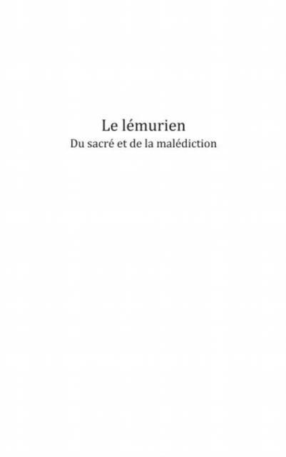 Produktbild: Le lemurien : du sacre et de la malediction