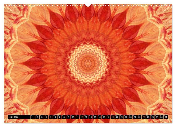 Produktbild: Energie - Mandalas in orange (Wandkalender 2026 DIN A2 quer), CALVENDO Monatskalender