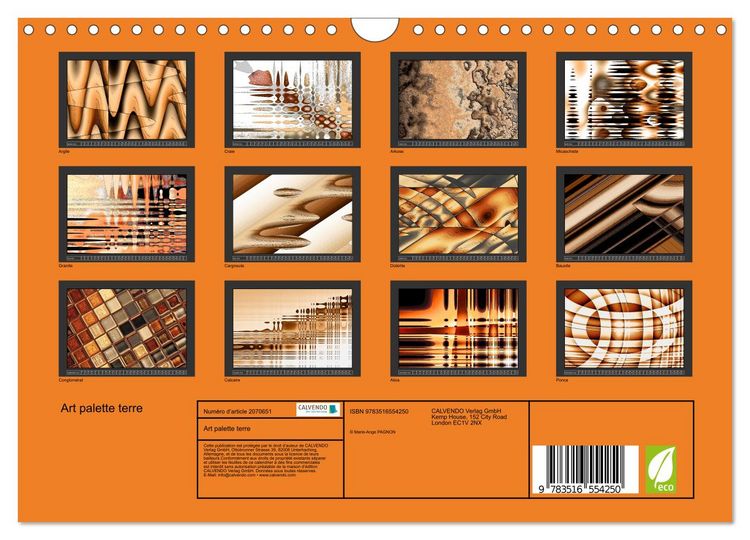 Produktbild: Art palette terre (Calendrier mural 2026 DIN A4 vertical), CALVENDO calendrier mensuel