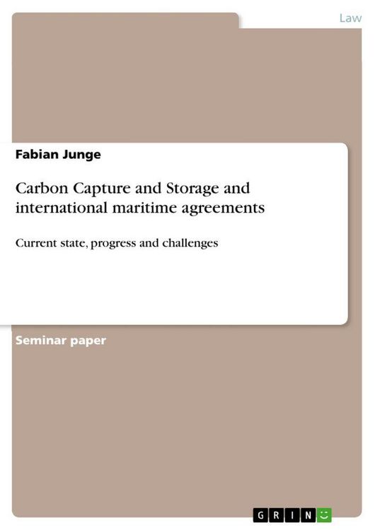 Produktbild: Carbon Capture and Storage and international maritime agreements