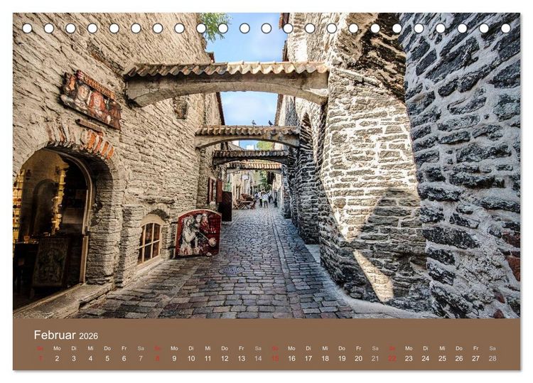 Produktbild: Tallinn - Streifzug durch die Altstadt (Tischkalender 2026 DIN A5 quer), CALVENDO Monatskalender