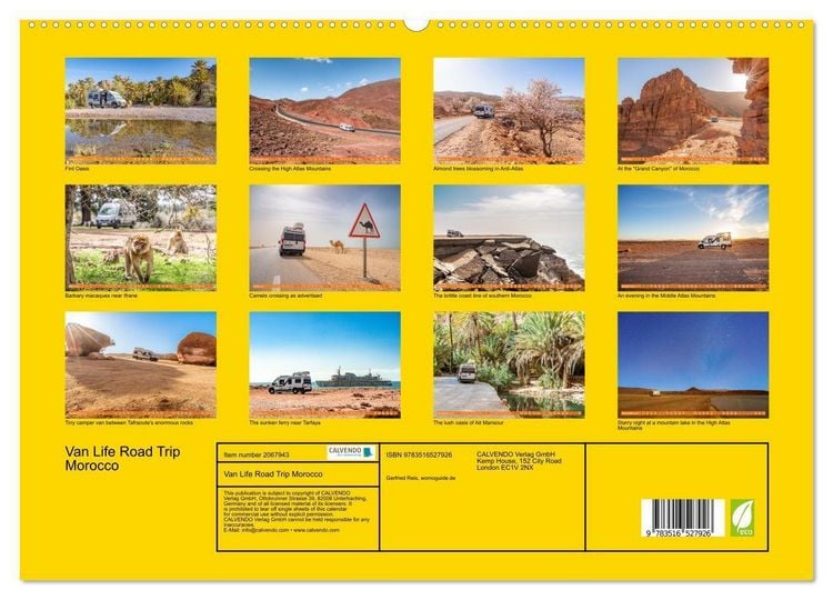Produktbild: Van Life Road Trip Morocco (High Quality Premium Wall Calendar 2026 DIN A2 landscape),CALVENDO 12 Month Wall Calendar