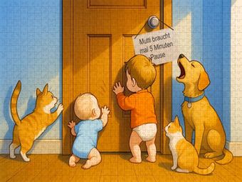 Produktbild: CALVENDO Puzzle Wenn Mutti mal kurz auf Toilette ist | 2000 Teile Lege-Gr&ouml;&szlig;e 90x67cm Foto-Puzzle f&uuml;r gl&uuml;ckliche Stunden