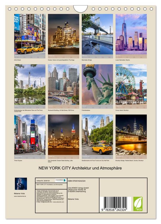 Produktbild: NEW YORK CITY Architektur und Atmosph&auml;re (Wandkalender 2026 DIN A4 hoch), CALVENDO Monatskalender