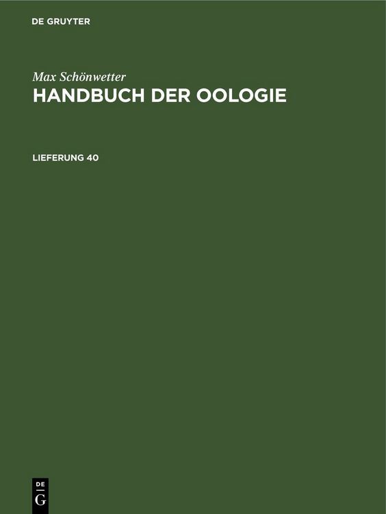 Produktbild: Handbuch der Oologie. Lieferung 40
