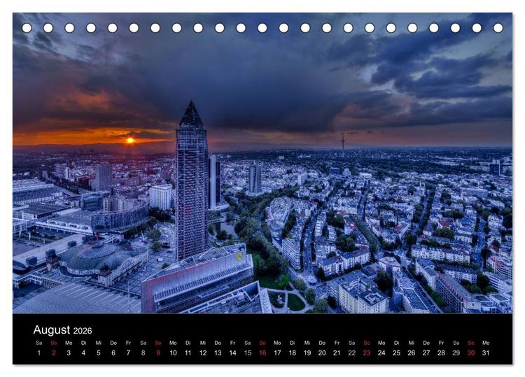 Produktbild: Frankfurt Skylights 2026 (Tischkalender 2026 DIN A5 quer), CALVENDO Monatskalender