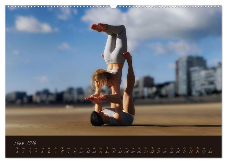 Produktbild: YogaPaare (hochwertiger Premium Wandkalender 2026 DIN A2 quer), Kunstdruck in Hochglanz