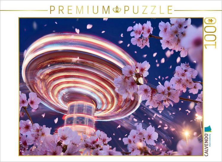 Produktbild: CALVENDO Puzzle Bl&uuml;ten tanzen im Wind, w&auml;hrend Lichtspuren den Fr&uuml;hling in Bewegung malen | 1000 Teile Lege-Gr&ouml;&szlig;e 64x48cm Foto-Puzzle f&uuml;r gl&uuml;ckliche S
