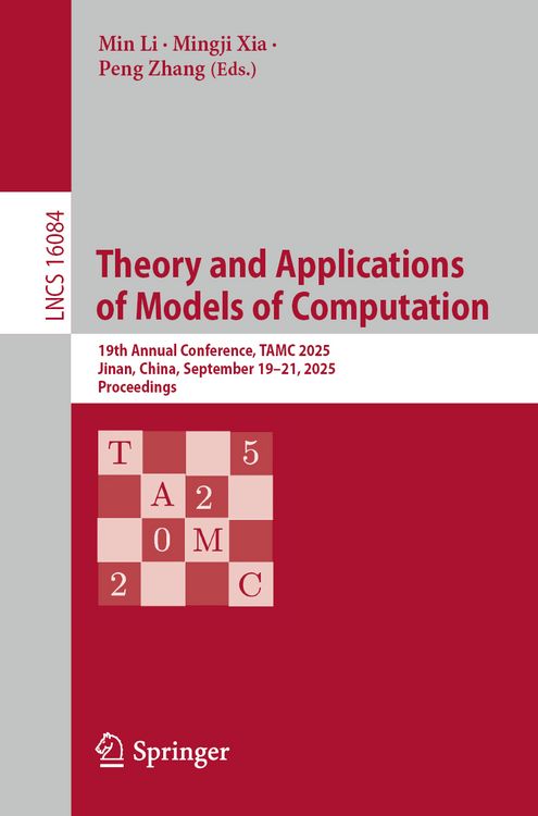 Produktbild: Theory and Applications of Models of Computation