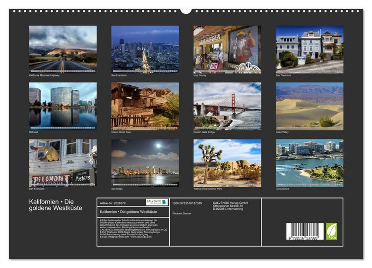 Produktbild: Kalifornien &bull; Die goldene Westk&uuml;ste (hochwertiger Premium Wandkalender 2026 DIN A2 quer), Kunstdruck in Hochglanz