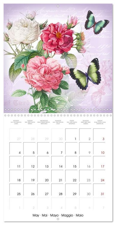 Produktbild: Dans le jardin de Monsieur Pierre-Joseph Redout&eacute; (Calendrier mural carr&eacute; 2026 30x30 cm) Calendrier double avec une page pour vos prises de notes
