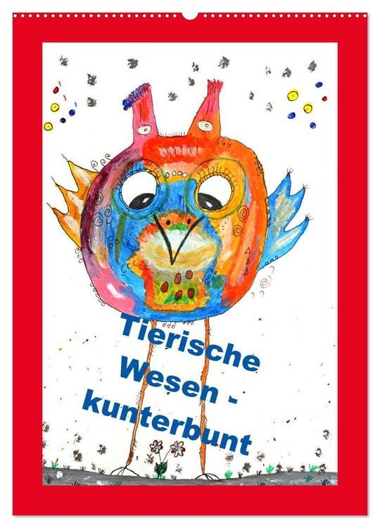 Produktbild: Tierische Wesen - kunterbunt (Wandkalender 2026 DIN A2 hoch), CALVENDO Monatskalender