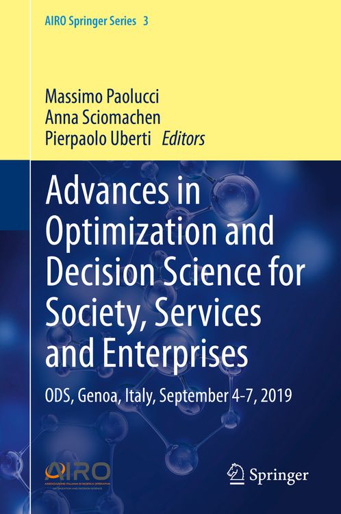 Produktbild: Advances in Optimization and Decision Science for Society, Services and Enterprises