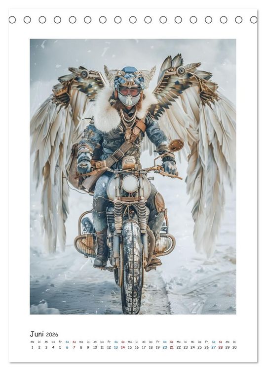 Produktbild: Freiheit auf zwei R&auml;dern - Die Abenteuer der Angel-Biker (Tischkalender 2026 DIN A5 hoch), CALVENDO Monatskalender