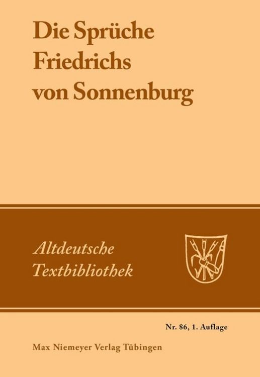 Produktbild: Die Spr&uuml;che Friedrichs von Sonnenburg