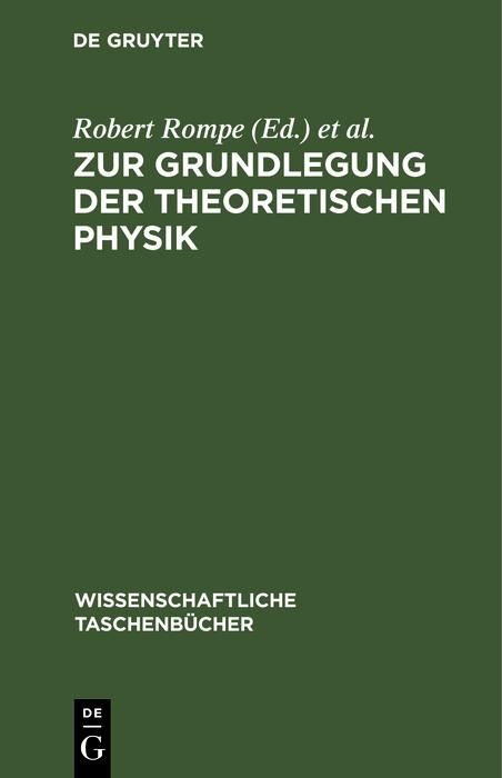 Produktbild: Zur Grundlegung der theoretischen Physik