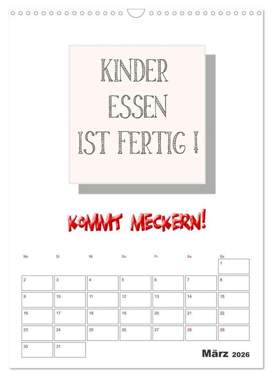 Produktbild: Spr&uuml;che f&uuml;r die K&uuml;che. Mit Jahresplaner (Wandkalender 2026 DIN A3 hoch), CALVENDO Monatskalender