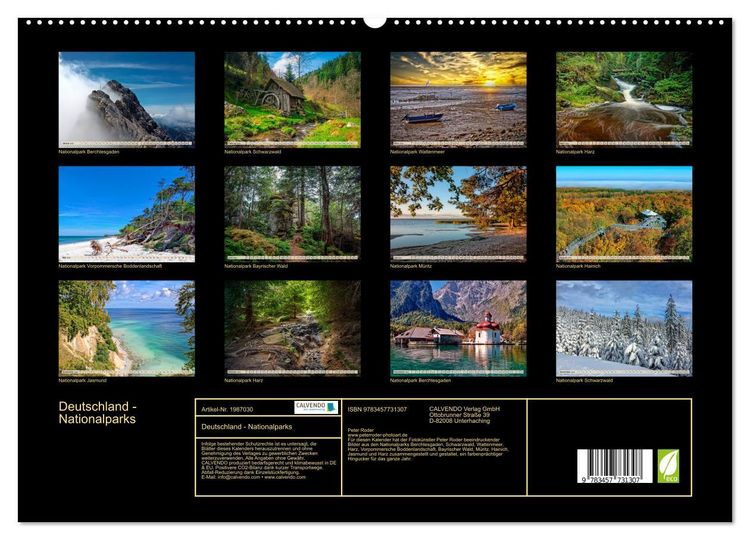 Produktbild: Deutschland - Nationalparks (hochwertiger Premium Wandkalender 2026 DIN A2 quer), Kunstdruck in Hochglanz