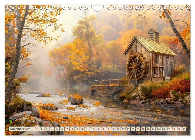 Produktbild: Kleine Cottages - Romantische Fantasieh&auml;uschen (Wandkalender 2026 DIN A4 quer), CALVENDO Monatskalender